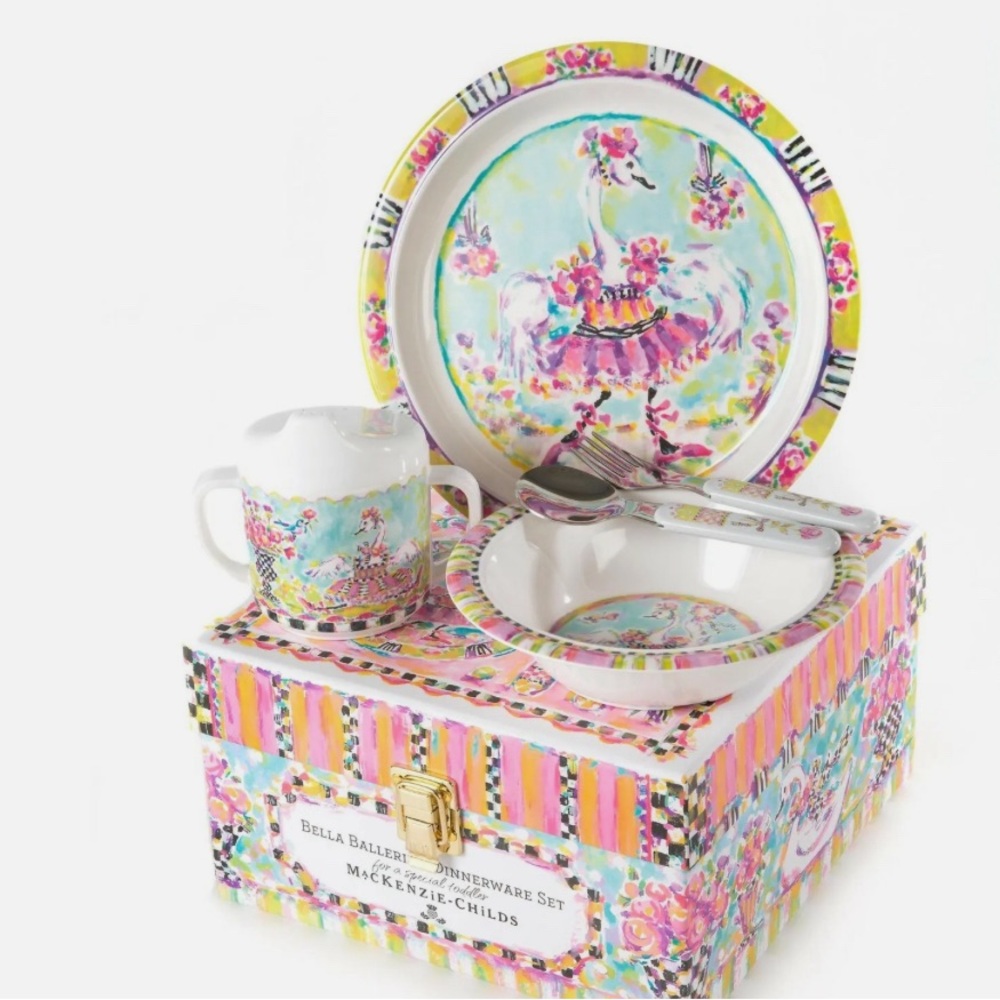 MacKENZIE CHILDS TODDLER BELLA BALLERINA DINNERWARE SET brand new